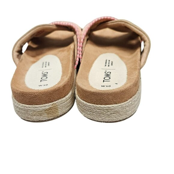 Toms Womens Espadrille Woven Platform Sandals Size 10 Beige Multicolor Slide‎ on - Picture 7 of 12
